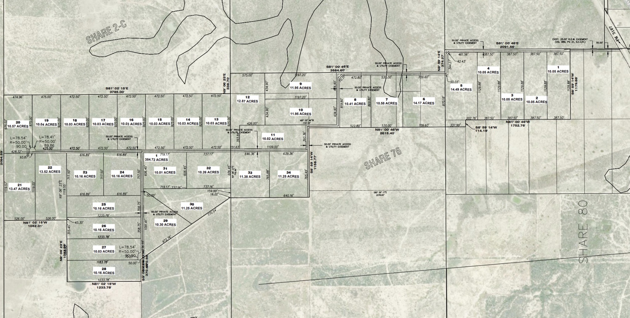 La Mulada Phase 2 subdivision plat map — lots for sale in Rio Grande City, TX