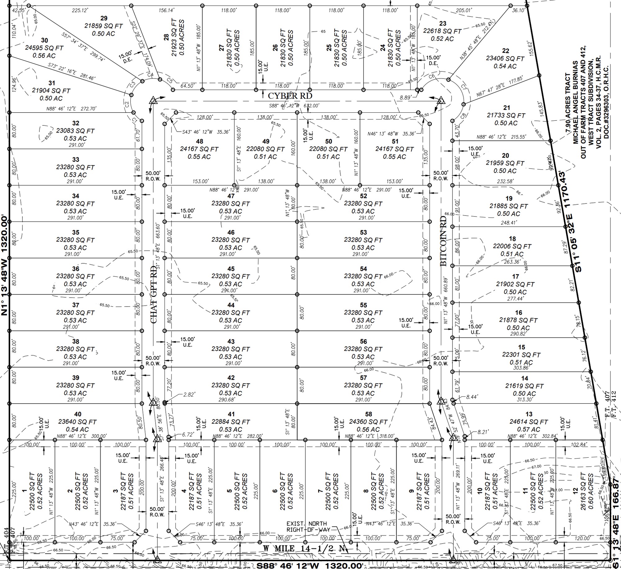 Pueblo de Palmas Phase 30 subdivision plat map — lots for sale in Weslaco/Elsa, TX