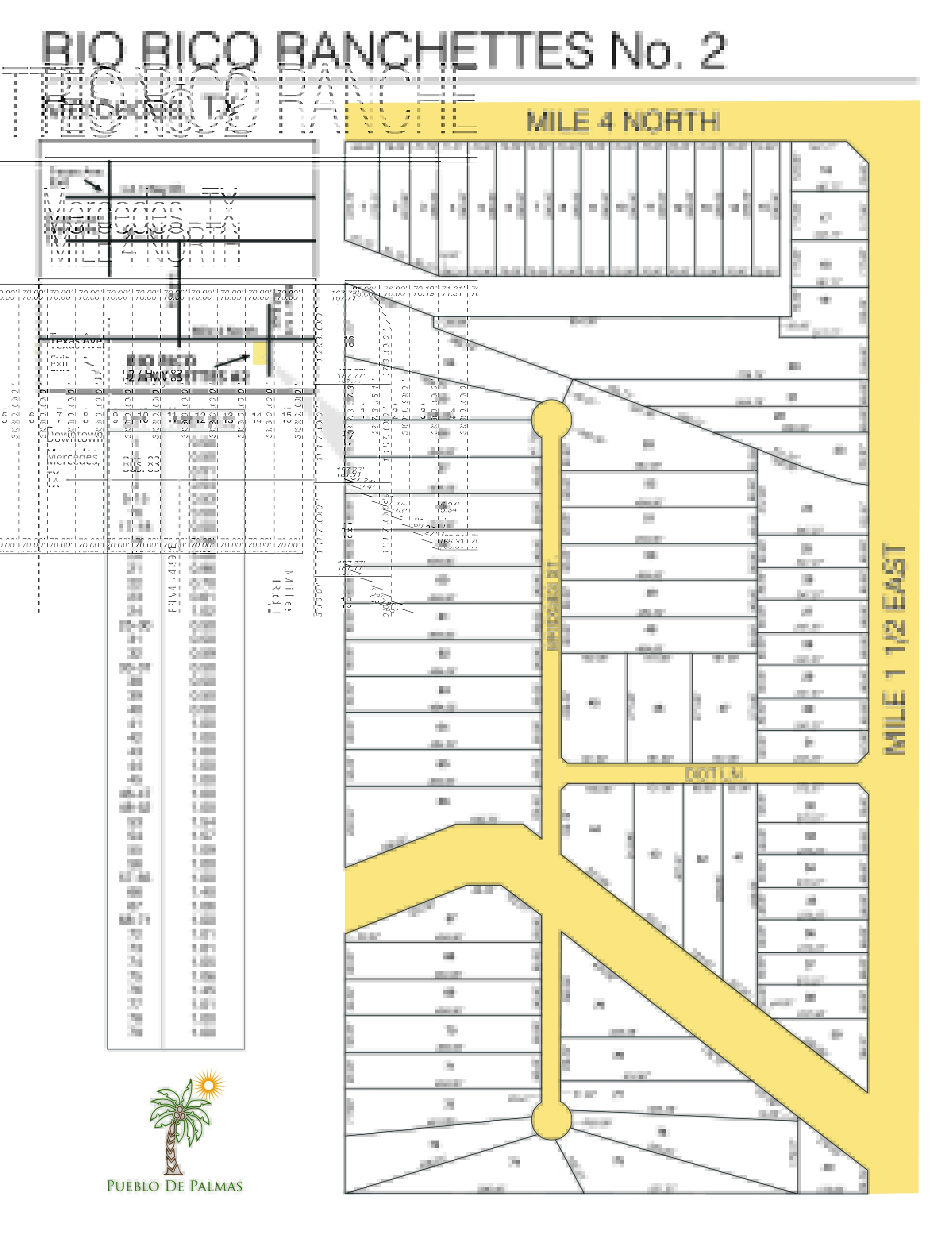 Rio Rico Ranchettes No. 2 subdivision plat map — lots for sale in Mercedes, TX