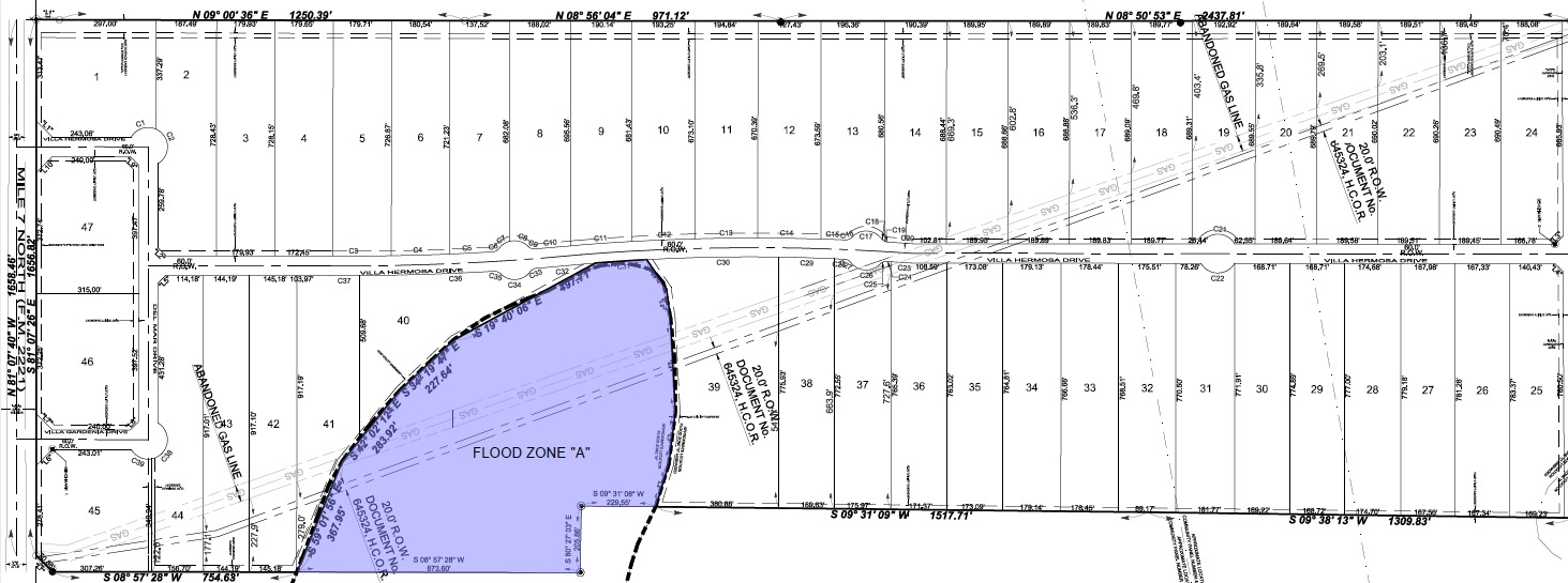Villas West Phase 1 subdivision plat map — lots for sale in Penitas, TX